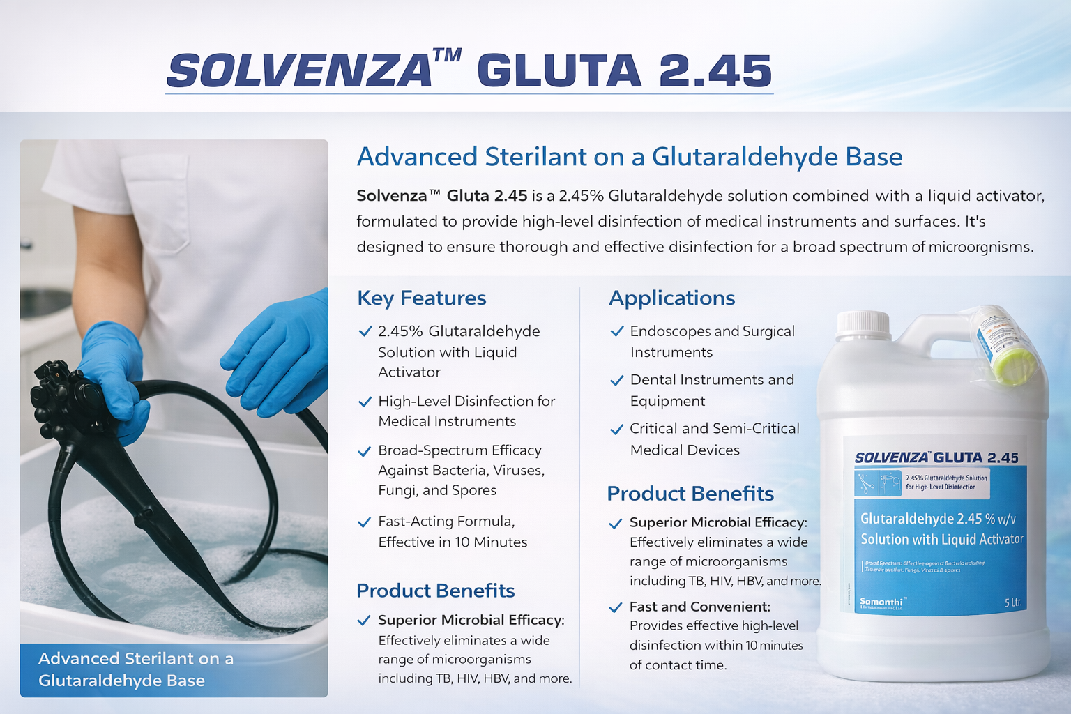 SOLVENZA GLUTA2 Instrument Disinfectant